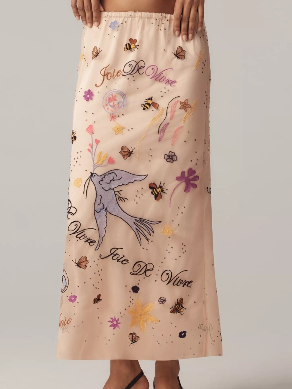 Anthropologie By Anthropologie Icon Embroidered Slim Maxi Skirt nwt - Picture 3 of 4